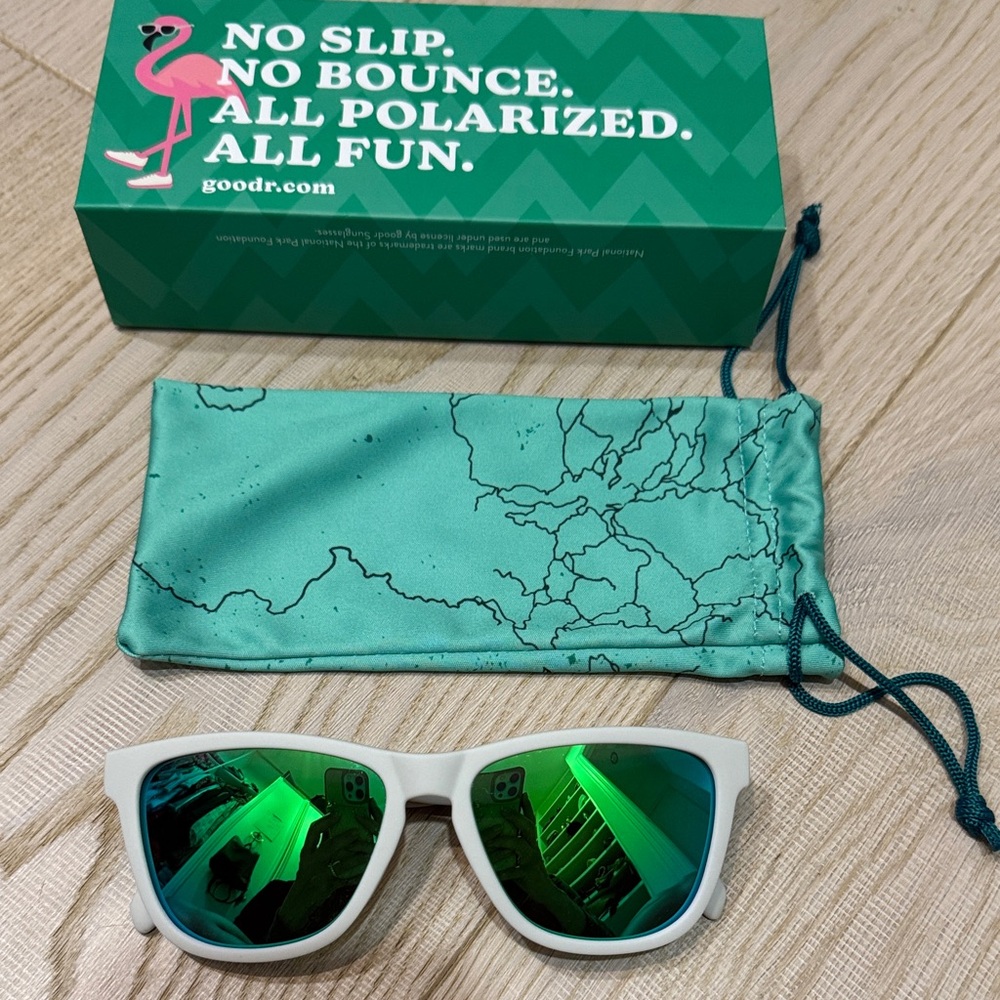 Goodr White Sunglasses - Yosemite park version